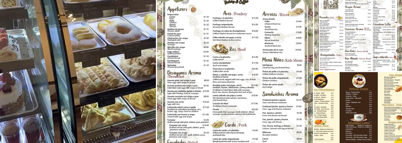 Aroma Bakery & Coffee Menu