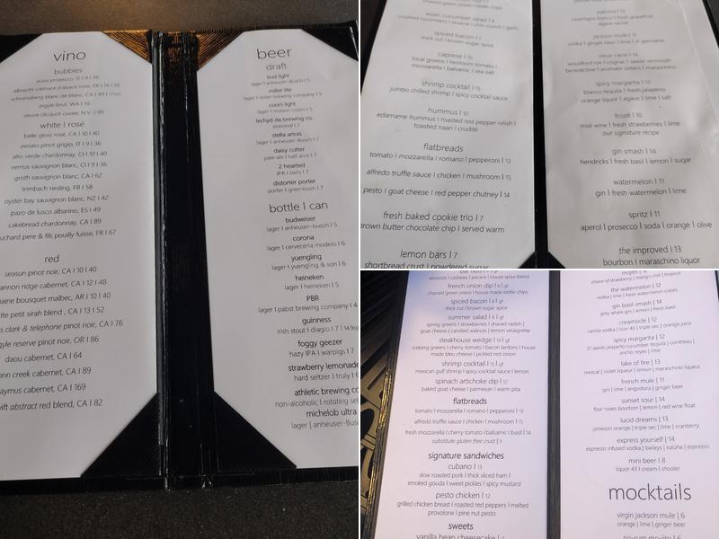 The Jackson Rooftop Menu