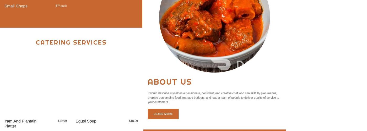 Rhuths African Kitchen Menu