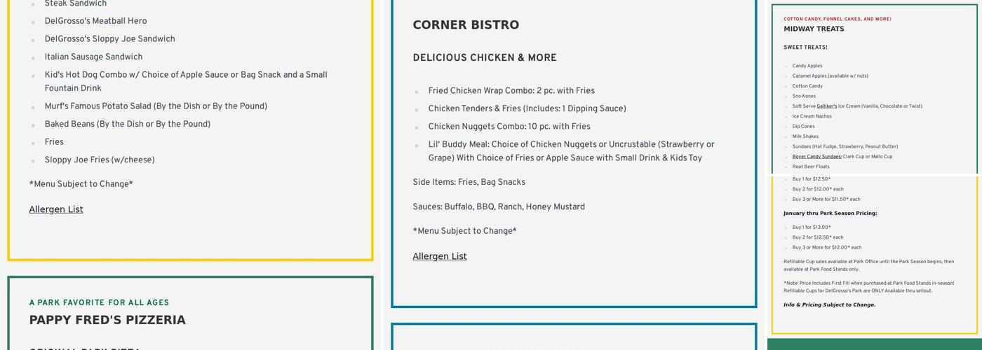 Pappy Fred's Pizzeria Menu