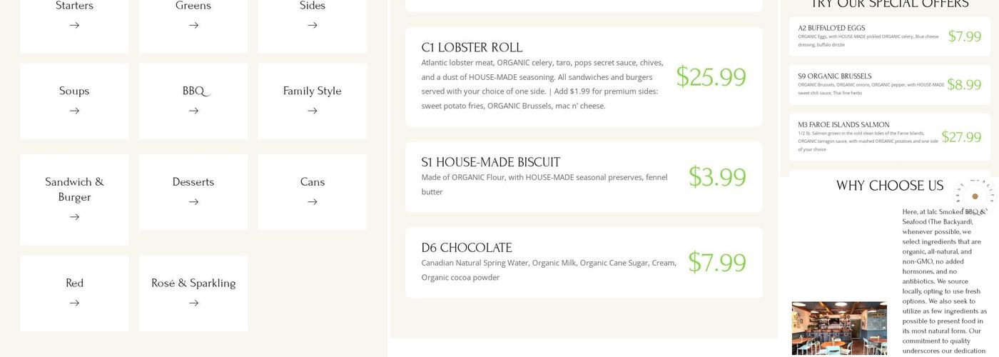 lalc Restaurant & Bar Menu