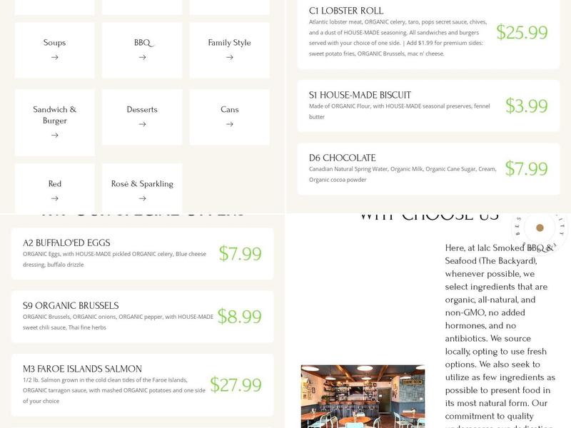 lalc Restaurant & Bar Menu