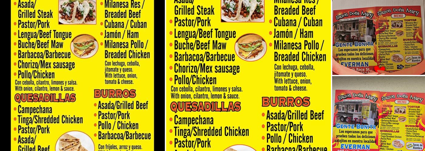 Sazón Doña Mary Menu