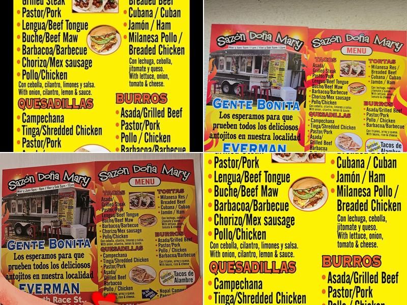 Sazón Doña Mary Menu