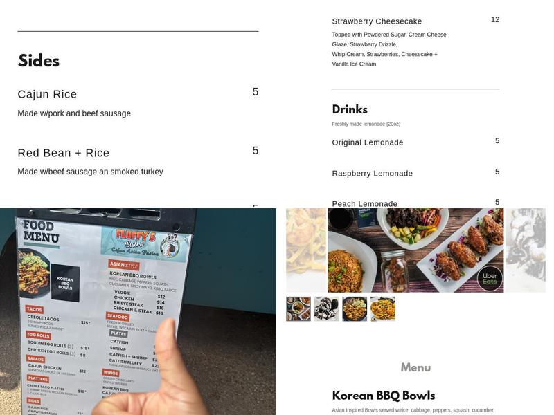 Fluffy's Bistro Menu
