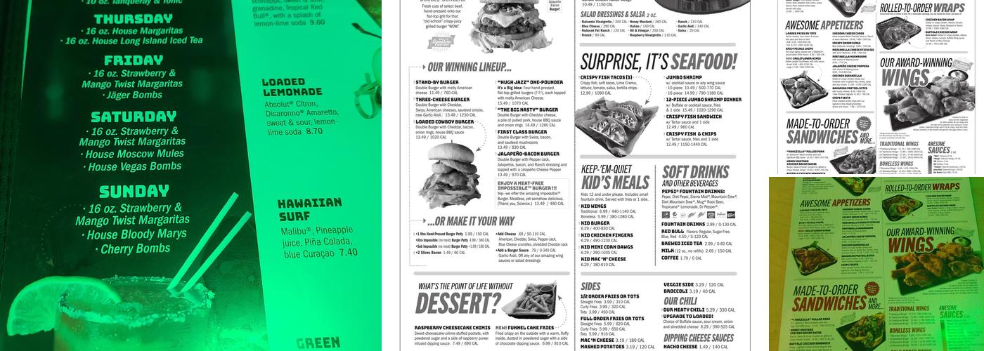 Wings Etc. Menu