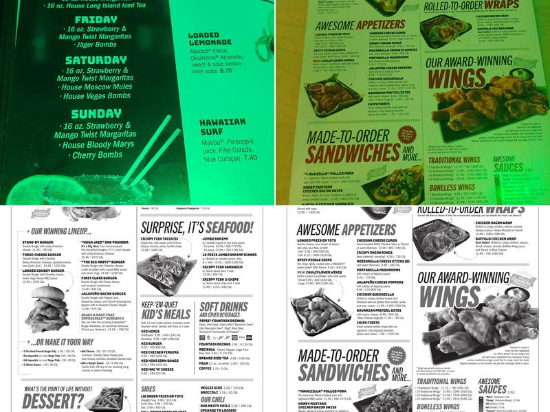 Wings Etc. Menu
