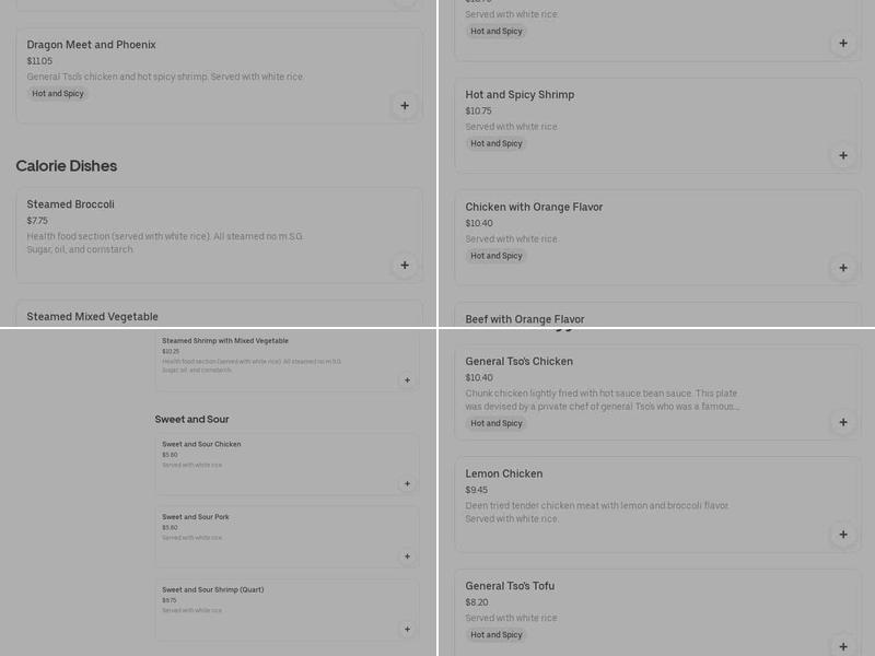 Chinese Restaurant Menu