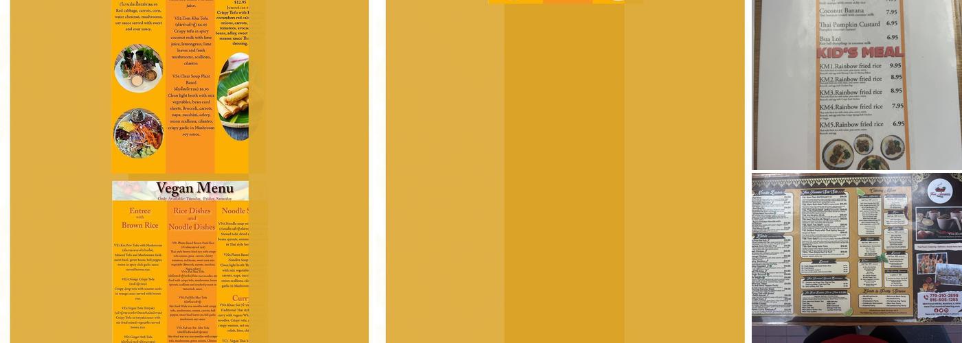 Thai Jasmine Rice and Noodles Menu