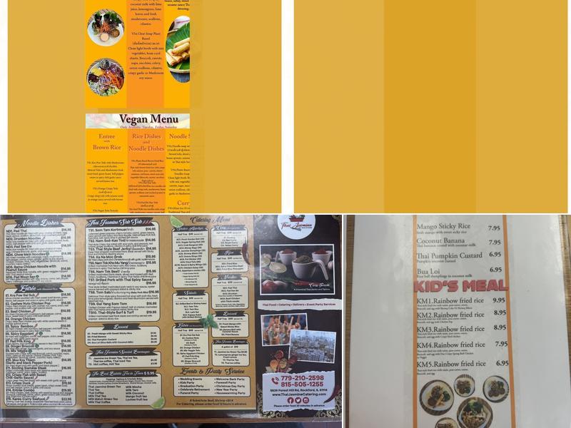 Thai Jasmine Rice and Noodles Menu