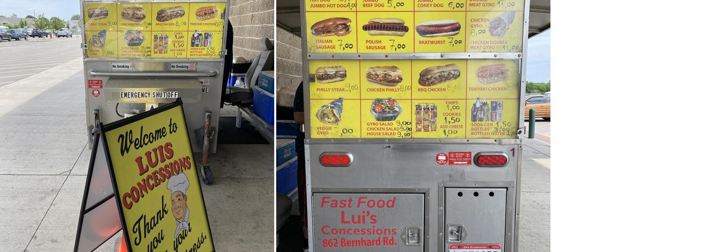 Lui’s Concessions Menu