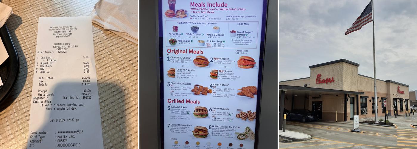 Chick-fil-A Menu