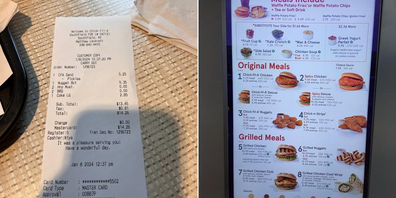 Chick-fil-A Menu