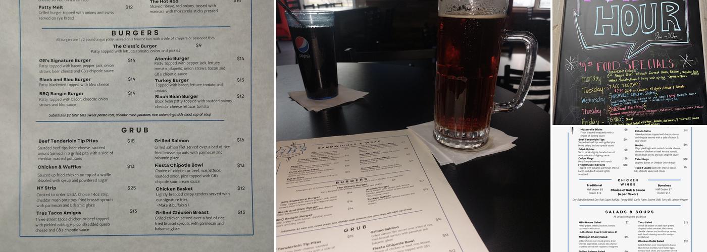 GB’s Pub & Grub Menu