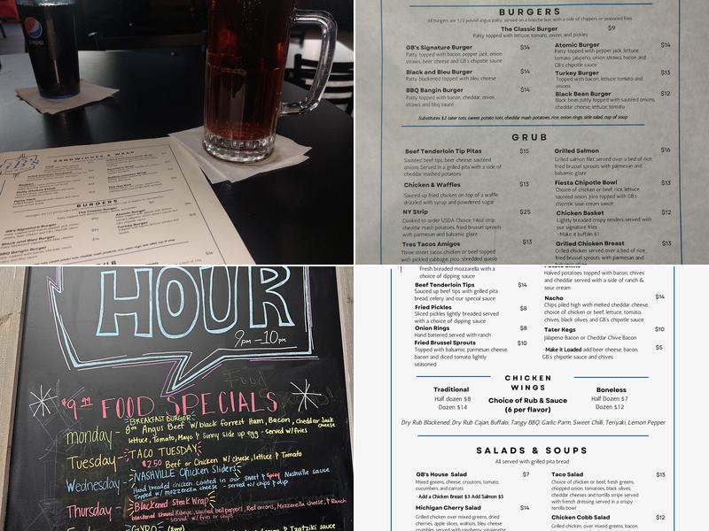 GB’s Pub & Grub Menu