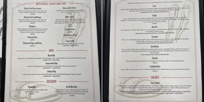 Wadhams Red Pepper Menu