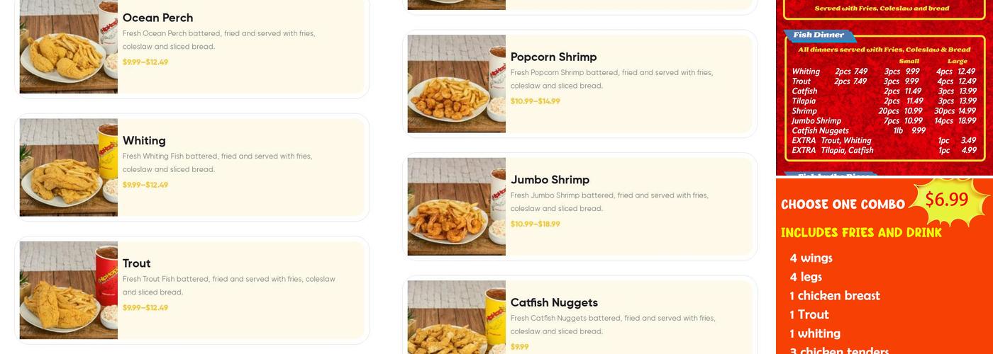 Hip Hop Fish And Chicken Menu