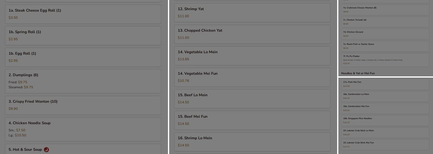 Major’s Menu