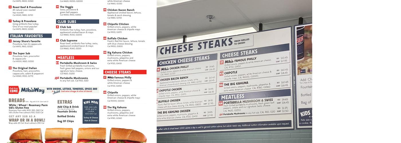 Jersey Mike's Subs Menu