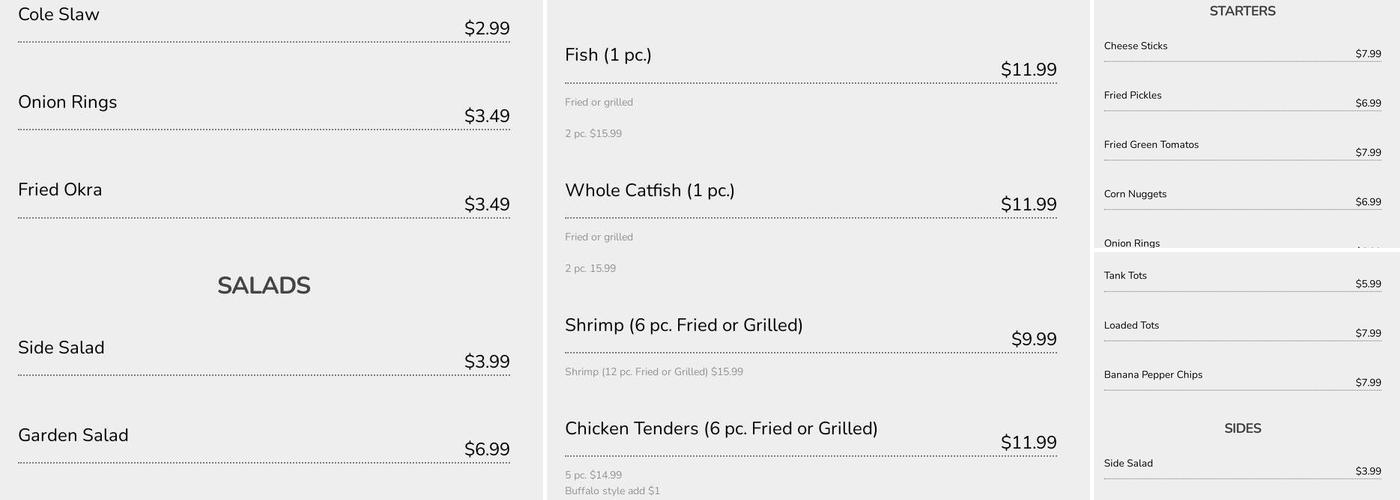 Jo & Friends Country Kitchen Menu