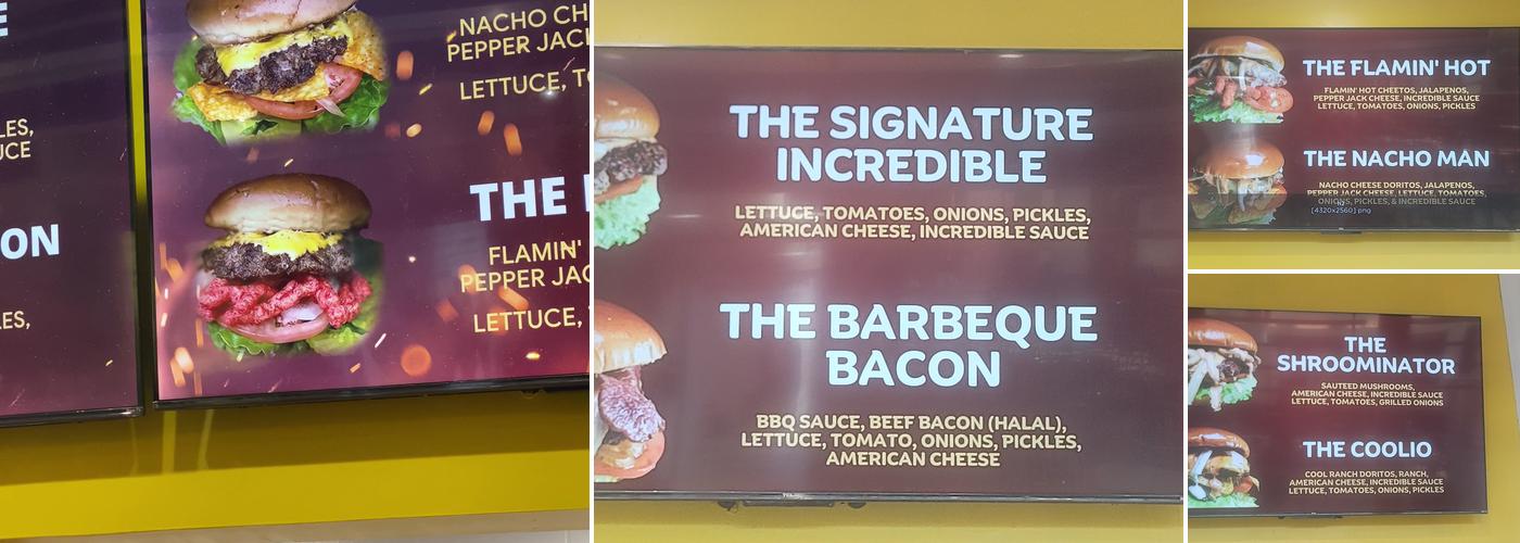 Incredible Burger Menu