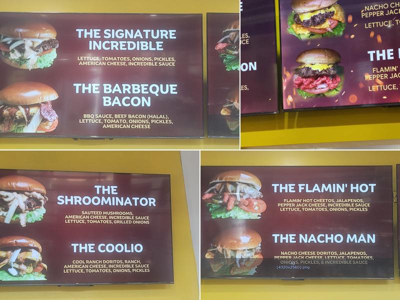 Incredible Burger Menu