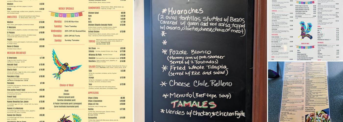 Arango Café Menu