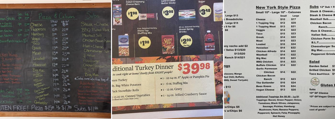 Fro Dough Pizza & Bake Shop Menu