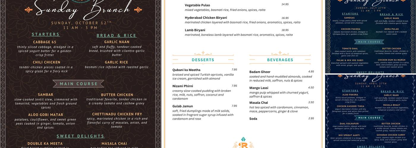 Bombay To Burgh Menu