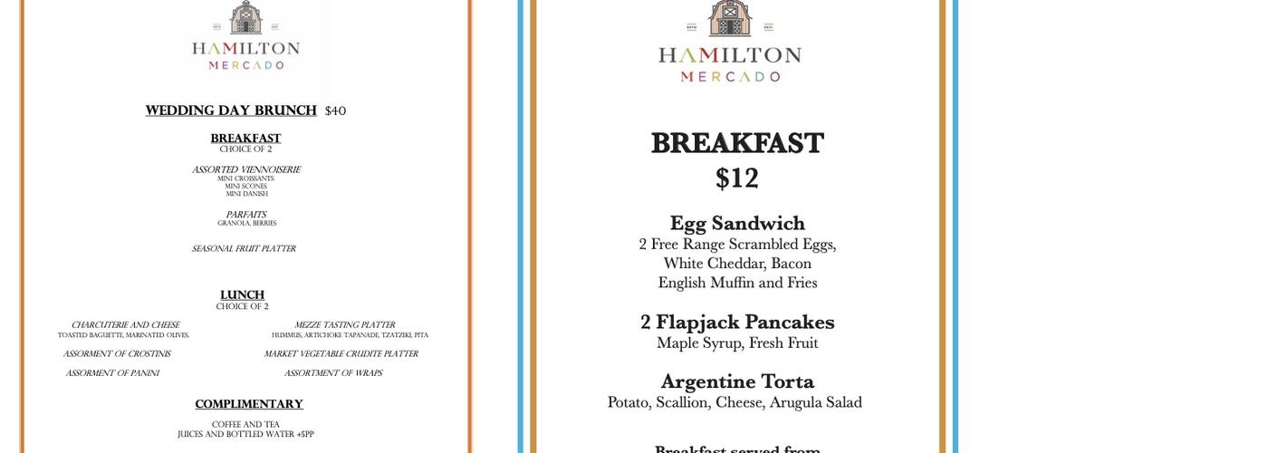 Hamilton Mercado Menu