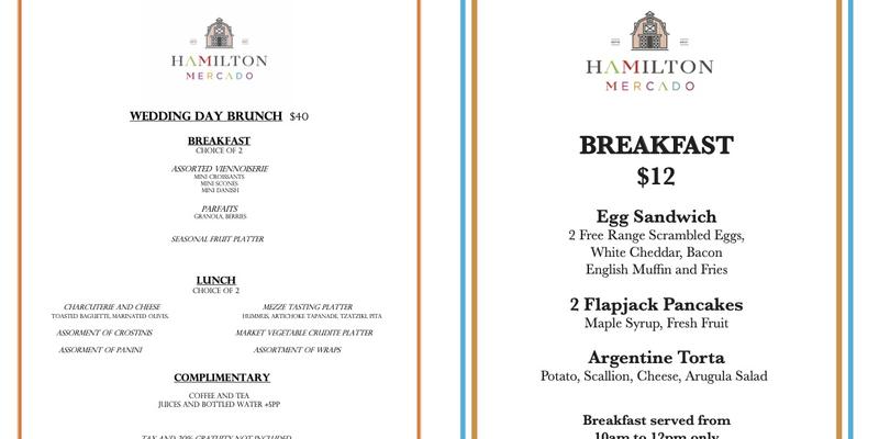 Hamilton Mercado Menu