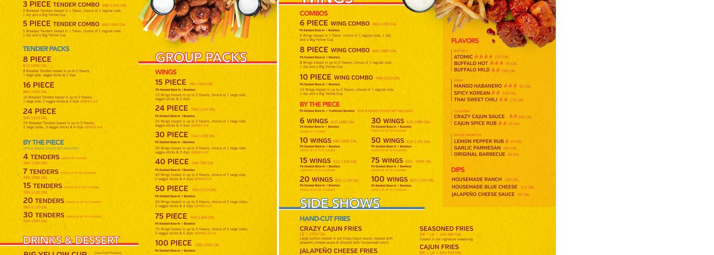 Wing Boss Menu