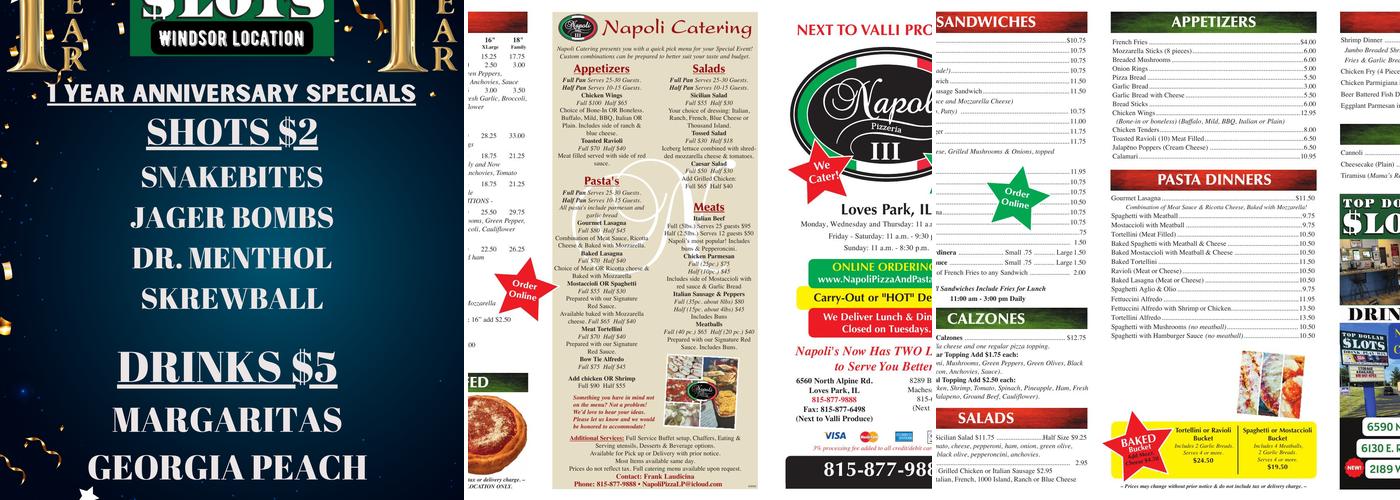 Top Dollar Slots Windsor Menu