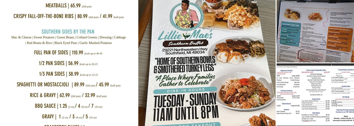 Lillie Mae's Southern Buffet Menu
