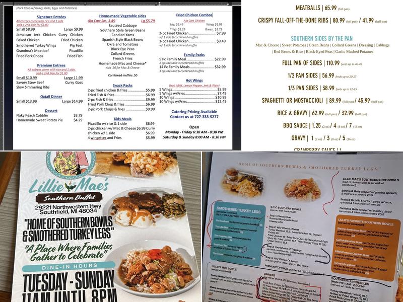 Lillie Mae's Southern Buffet Menu