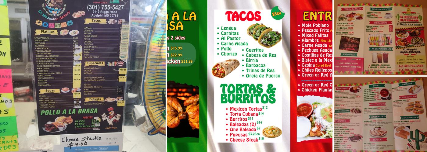 EL MEXICANO Menu