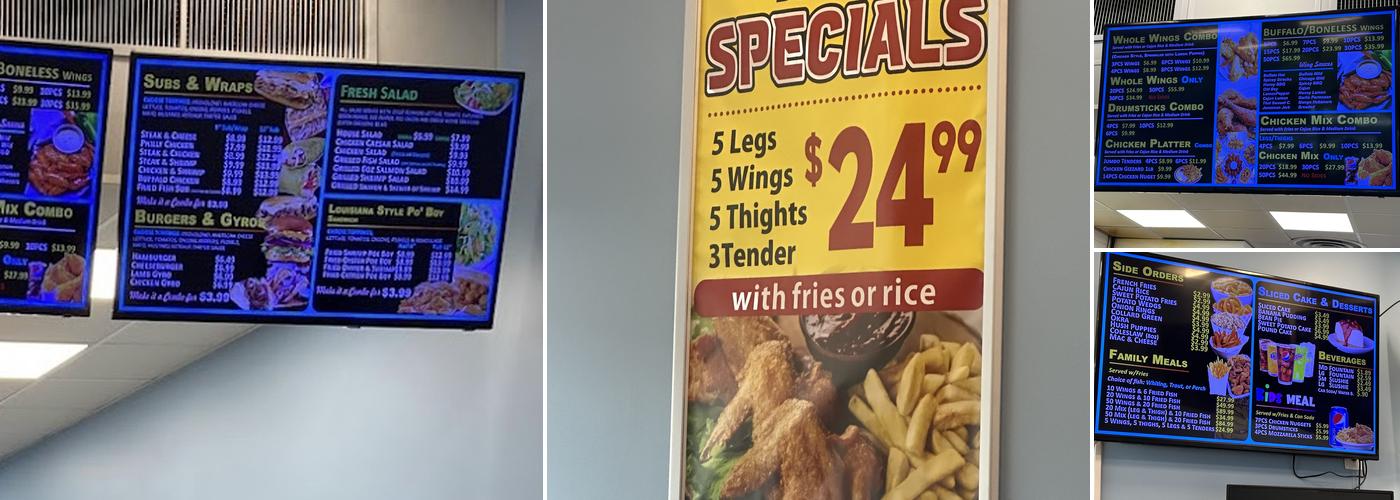 Sharks fish and chicken Menu