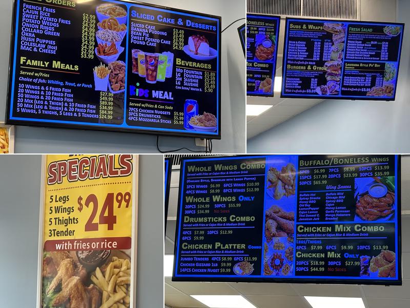 Sharks fish and chicken Menu