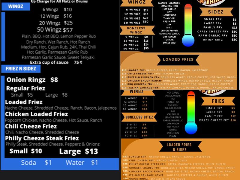 Wingz N Thingz Menu