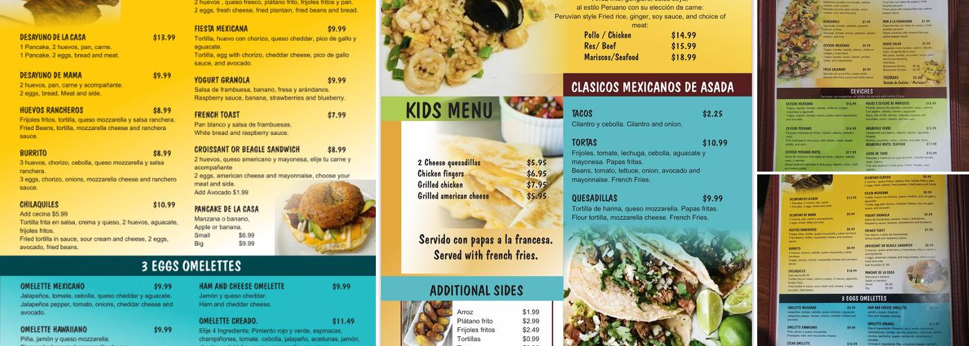Mexi-Peru Kitchen y Algo Mas Menu