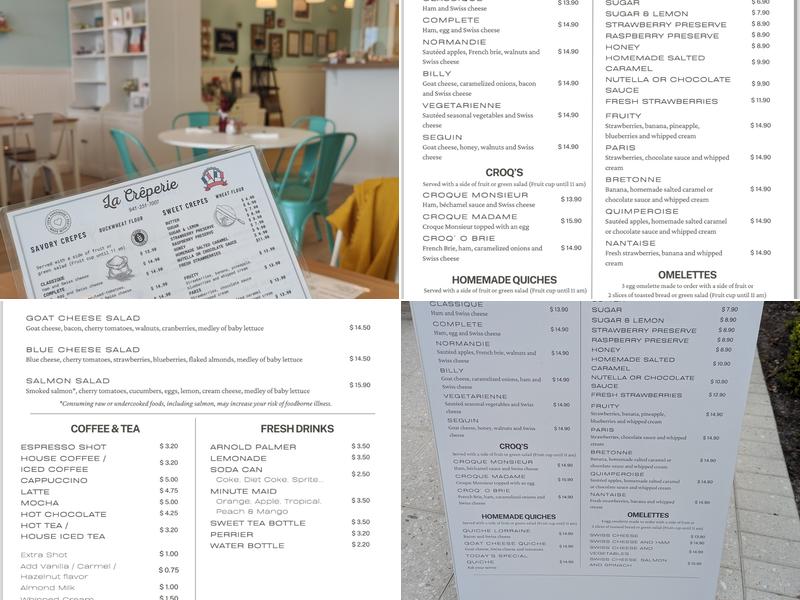 La Crêperie Menu