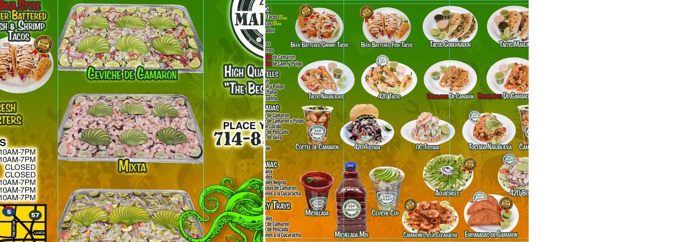 Mariscos 420 Menu