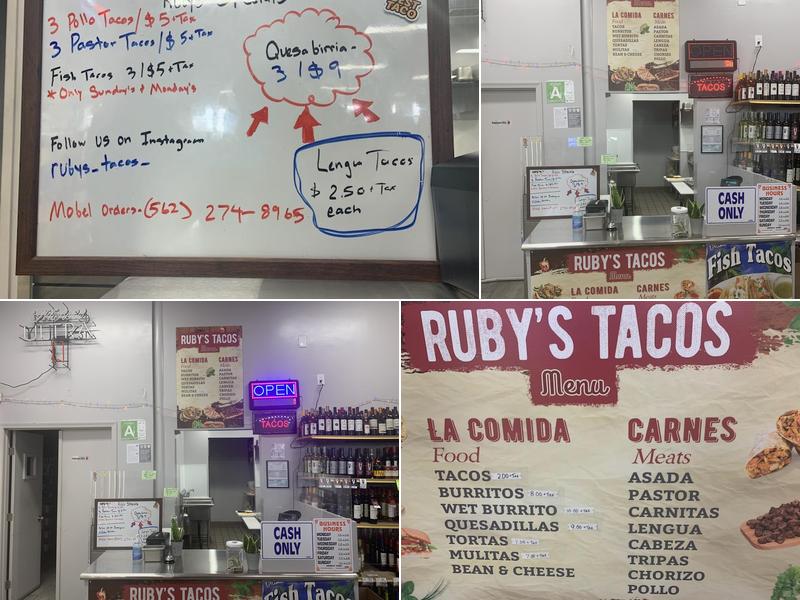 Ruby's tacos Menu