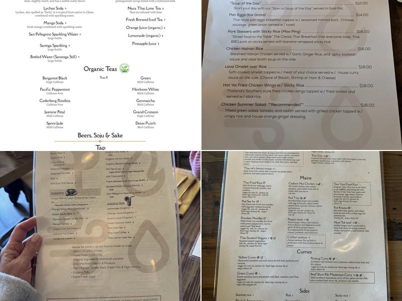 Nara Thai Kitchen Menu