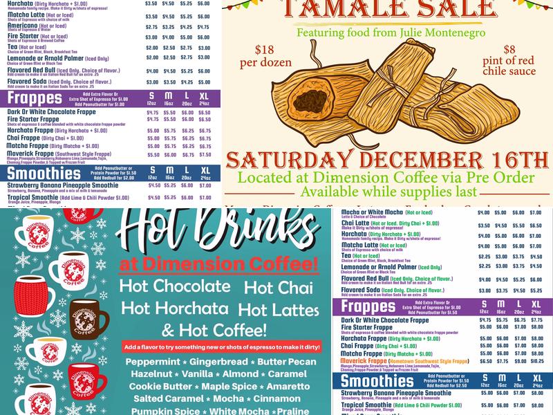 Dimension Coffee Menu