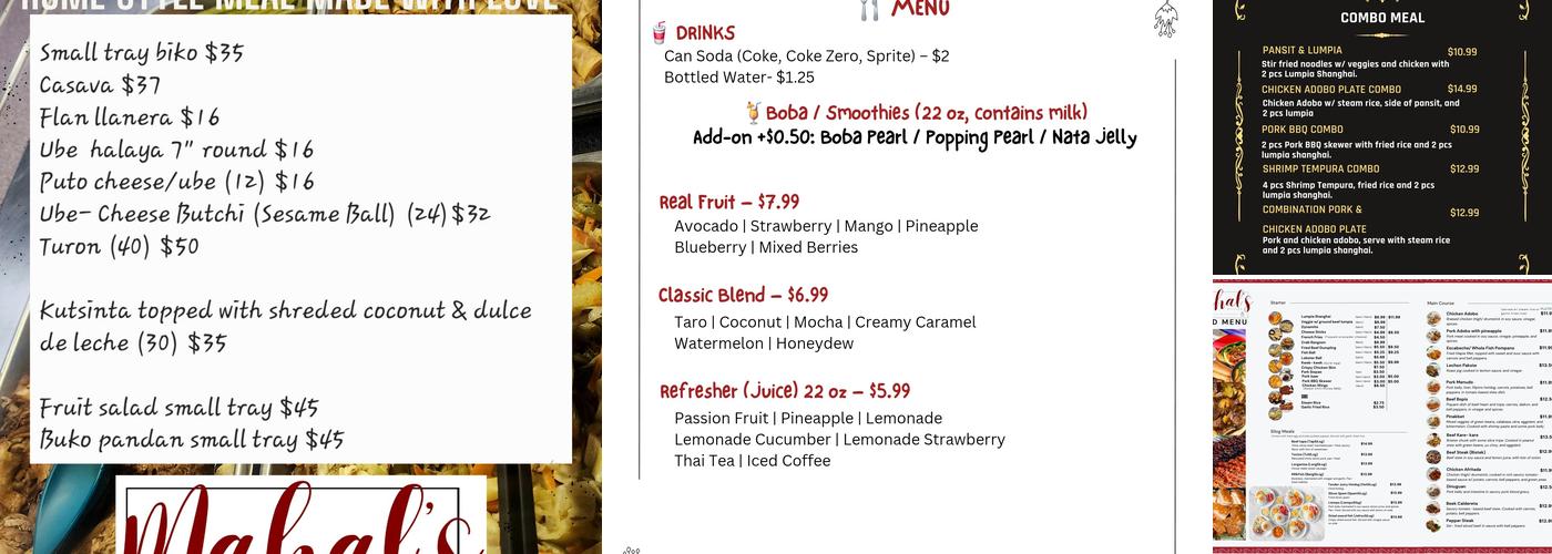 Mahal's Kitchen Menu