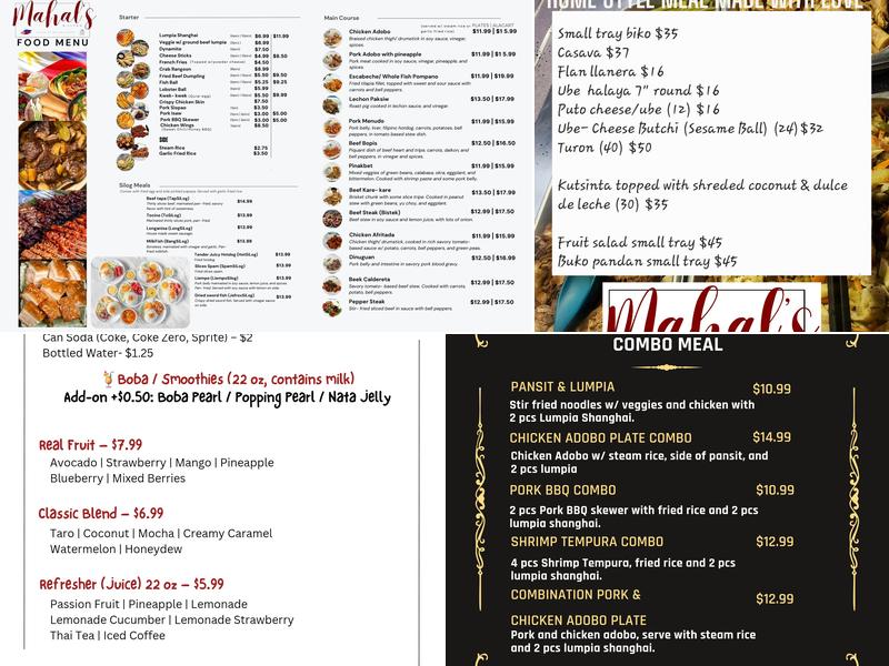 Mahal's Kitchen Menu