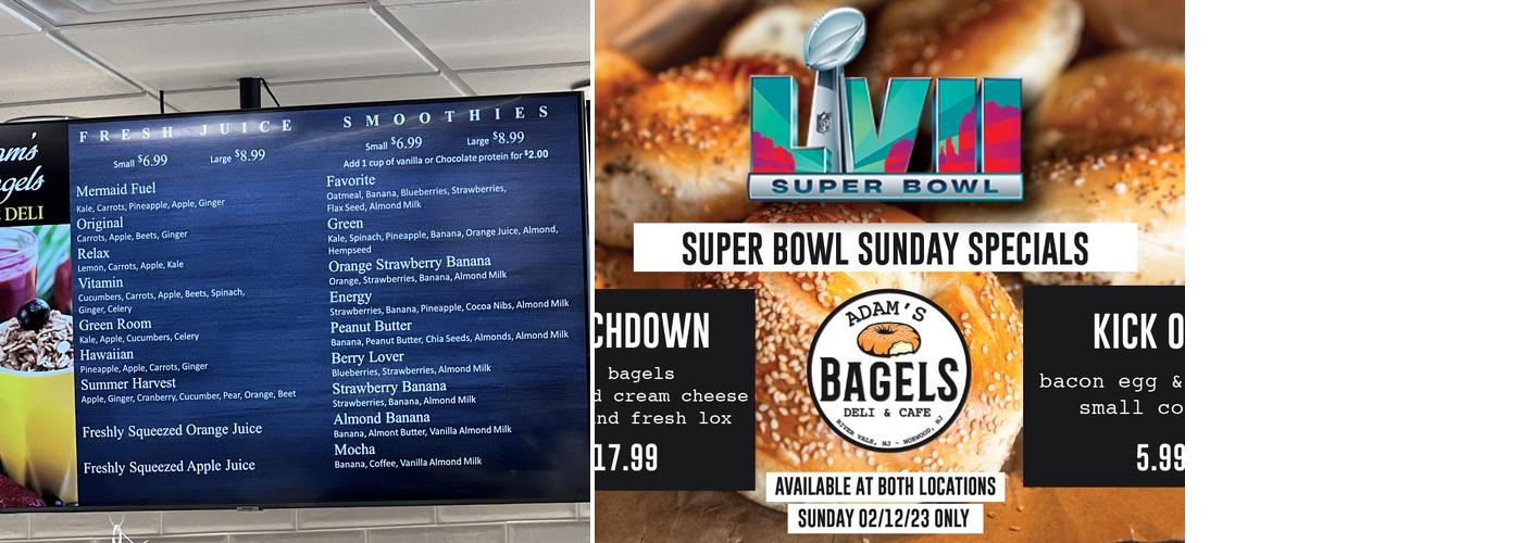 Adam's Bagels Cafe & Deli - Norwood Menu