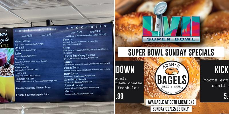 Adam's Bagels Cafe & Deli - Norwood Menu