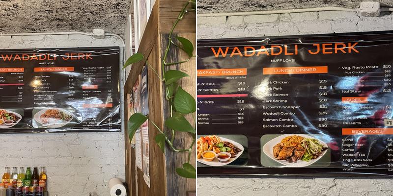 Wadadli Jerk Menu
